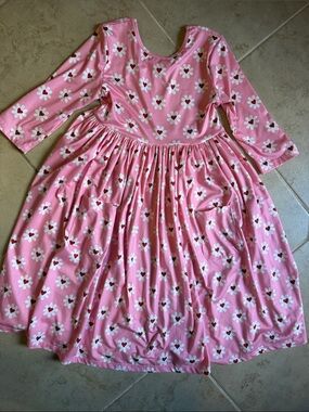 Mila and Rose Pink Floral Heart Pocket Dress